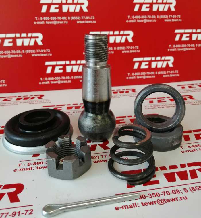 Палец рулевой тяги Супер МАЗ в сб.из 7 5336-3003065 Гайка ТЕФЛОН (в упаковке 2 комплекта)